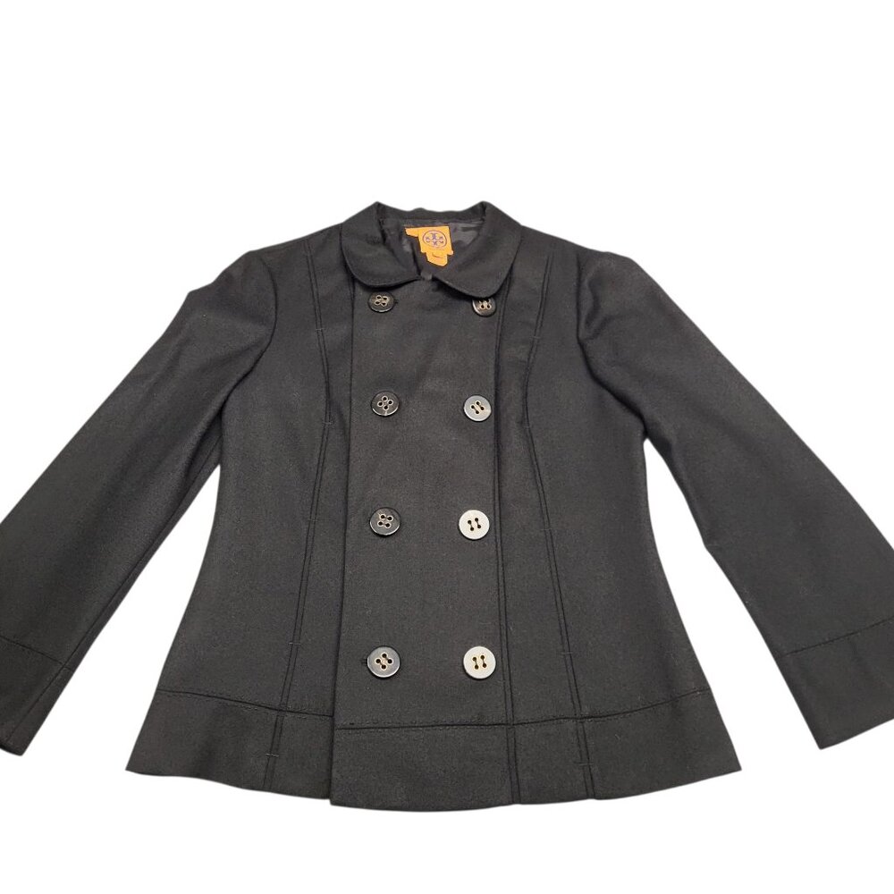 Tory Burch Double Breasted Wool Knit Jacket Womens 12 Blazer Classic Luxury